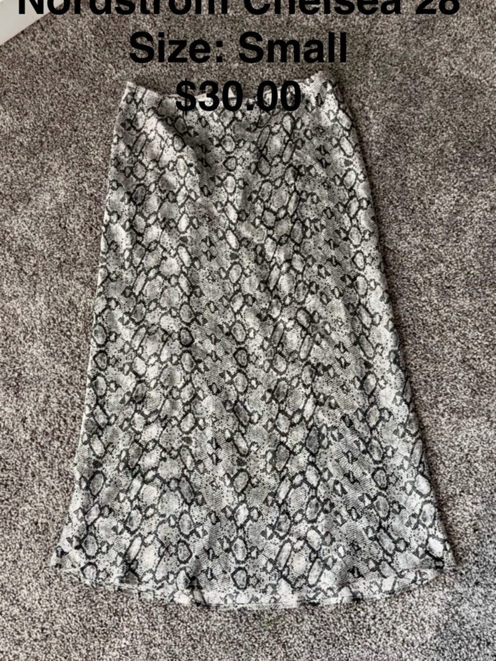 Chelsea28 Black & White Snake-Print Midi Skirt